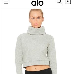 Alo Yoga Heather Grey Soleil Long Sleeve Top